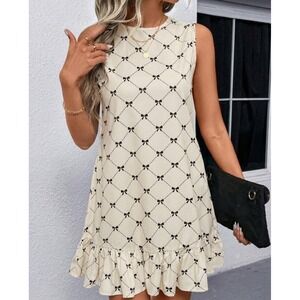 WOMEN'S SLEEVELESS SHORT DRESS WITH PRINT